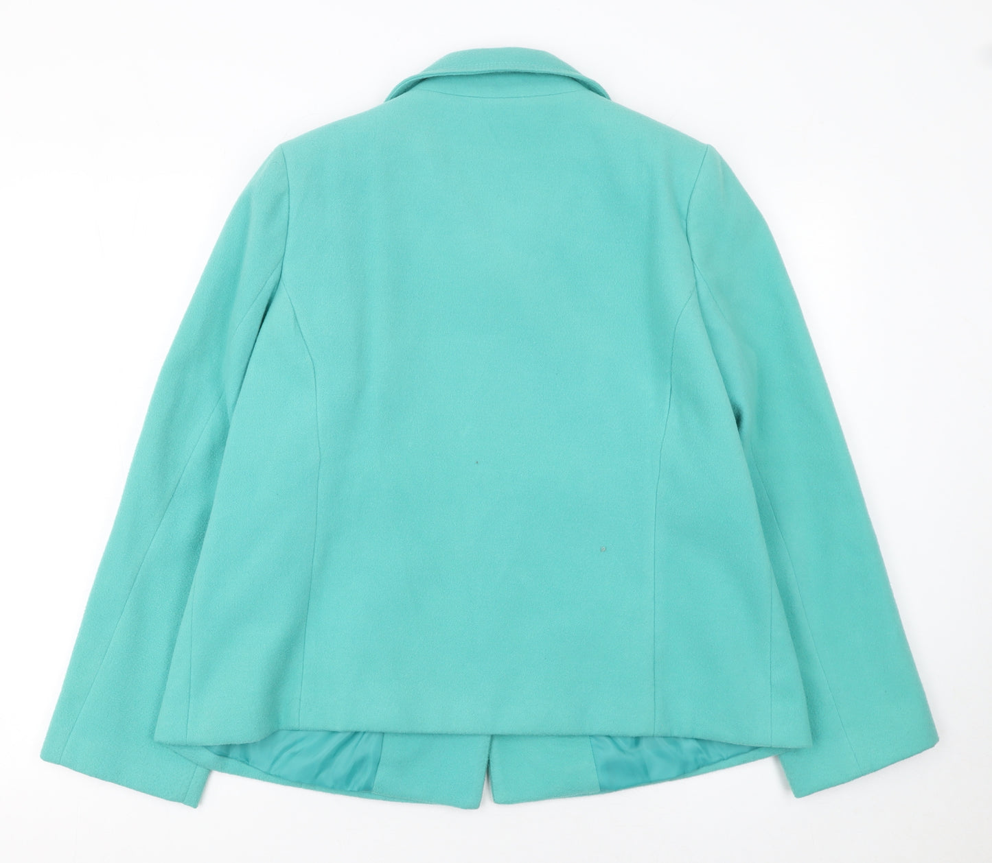 Bm Women’s Green Button-Up Short Jacket Size 16 Lined Polyester Blend