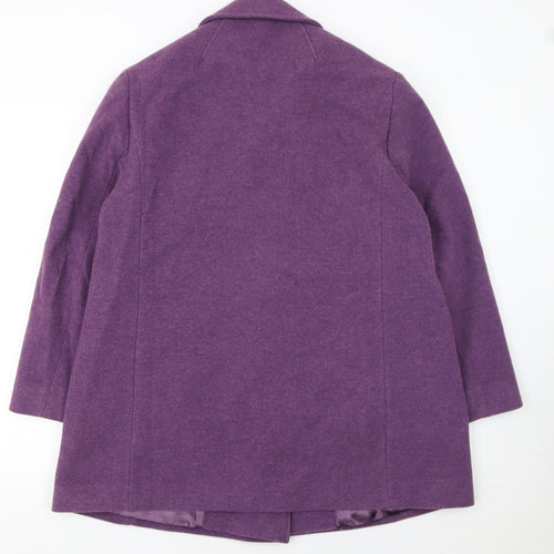 Eastex Women Purple Wool Blend Mid-Length Pea Coat Size 16
