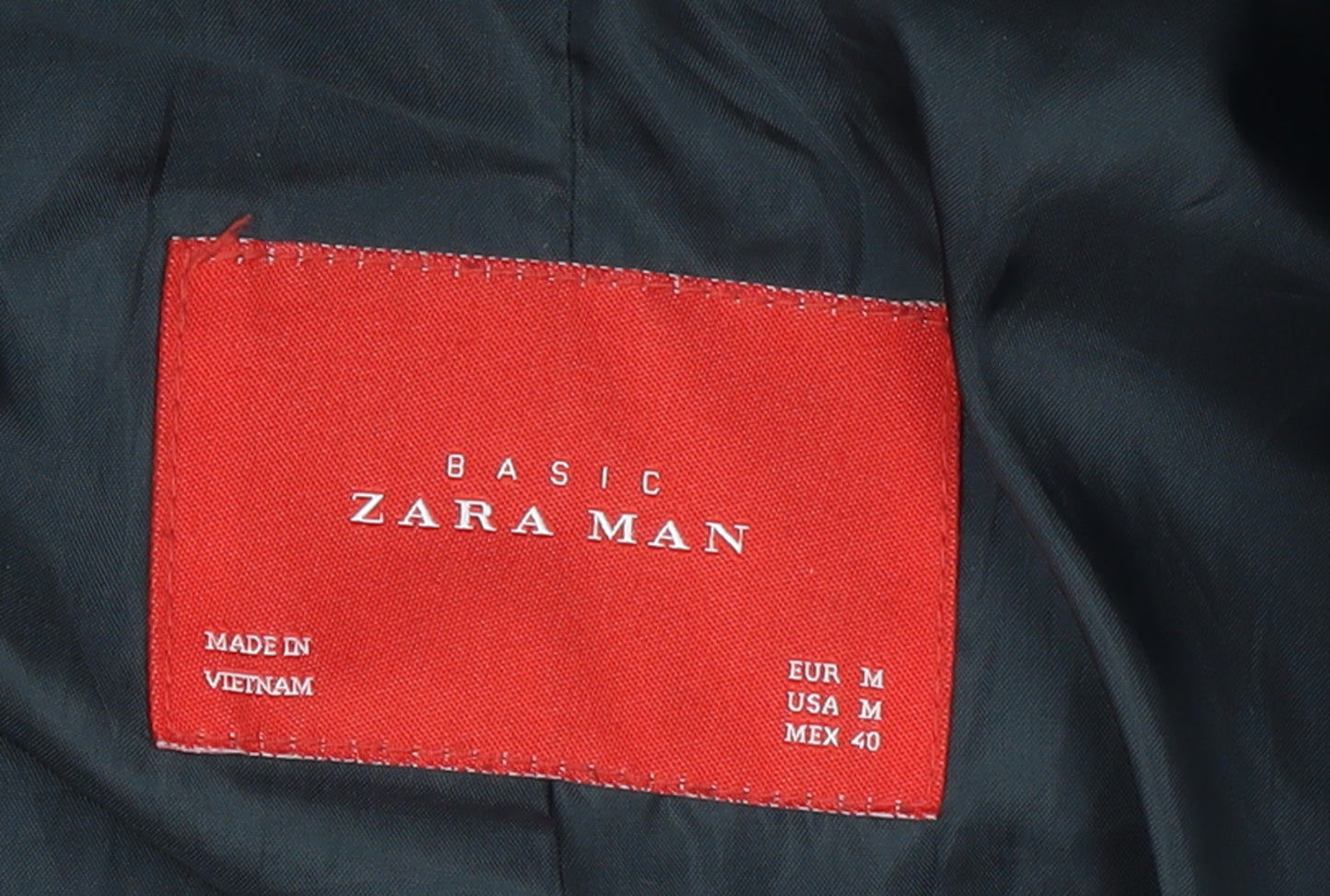 Zara Man Black Quilted Biker Jacket Men's Medium Full Zip Casual