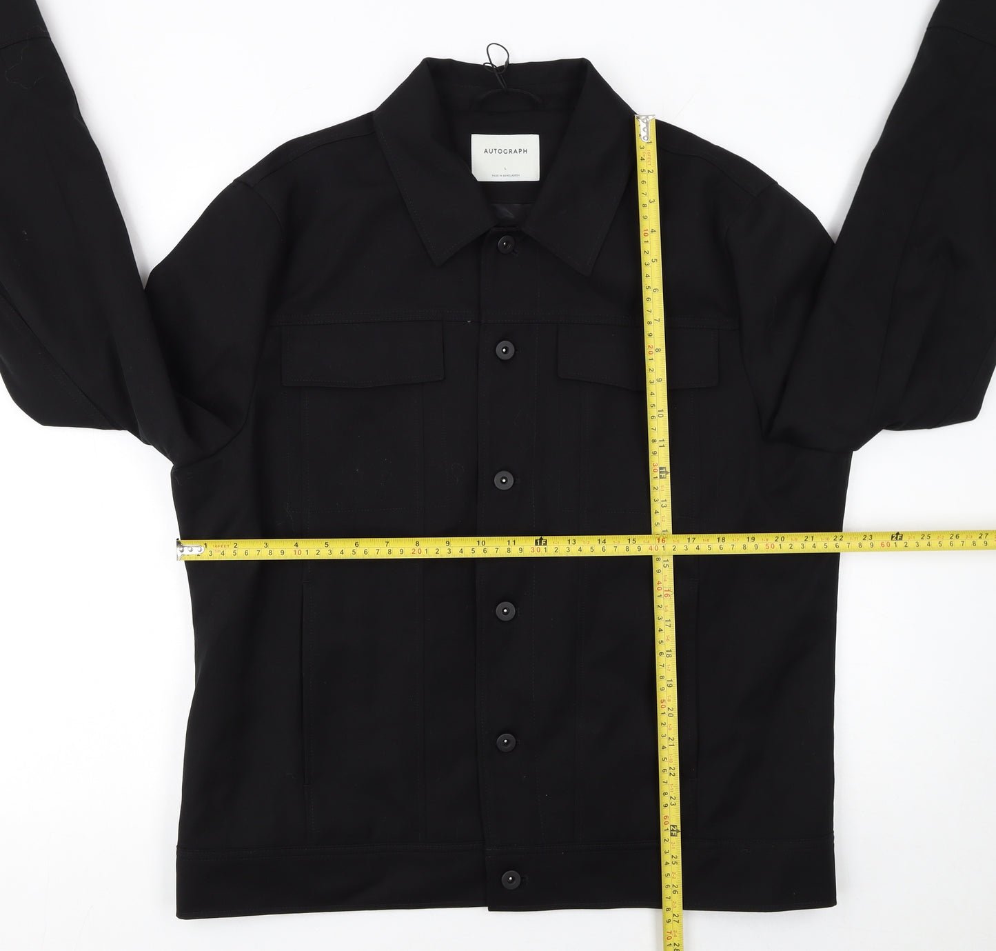 Marks and Spencer Autograph Men's Black L Twill Wool Blend Button Jacket