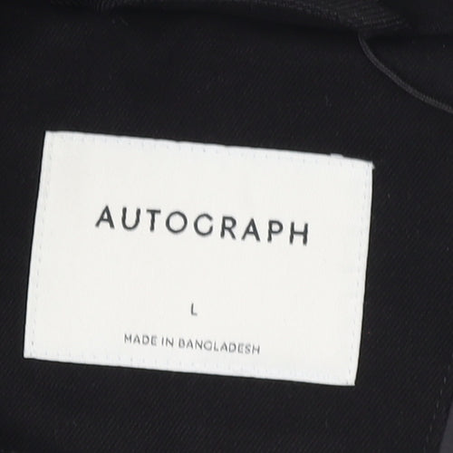 Marks and Spencer Autograph Men's Black L Twill Wool Blend Button Jacket