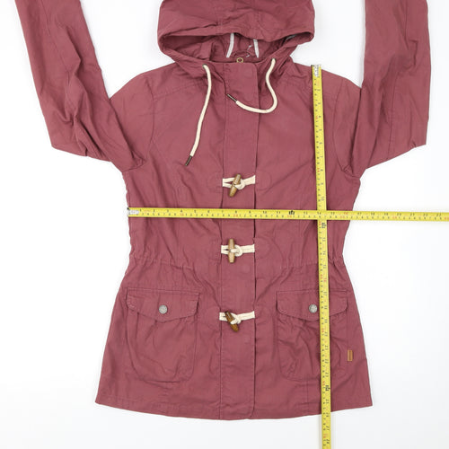 FatFace Women's Purple Hooded Toggle Jacket Size 8 Cotton Blend