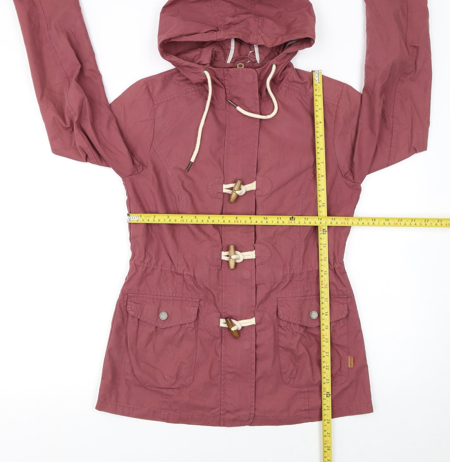 FatFace Women's Purple Hooded Toggle Jacket Size 8 Cotton Blend