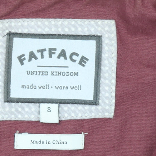 FatFace Women's Purple Hooded Toggle Jacket Size 8 Cotton Blend