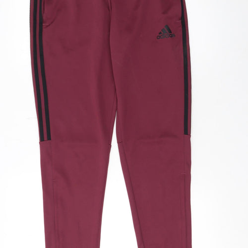 Adidas Men's Red Slim Fit Track Pants Medium Activewear Tapered