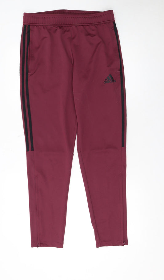 Adidas Men's Red Slim Fit Track Pants Medium Activewear Tapered