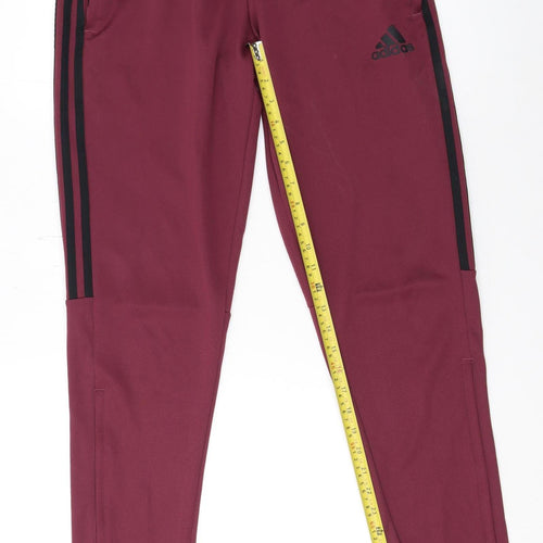 Adidas Men's Red Slim Fit Track Pants Medium Activewear Tapered