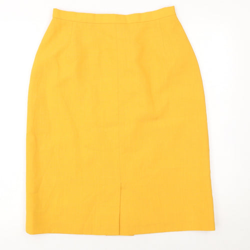 Jacques Vert Women's Yellow Size 14 Pencil Skirt Lined