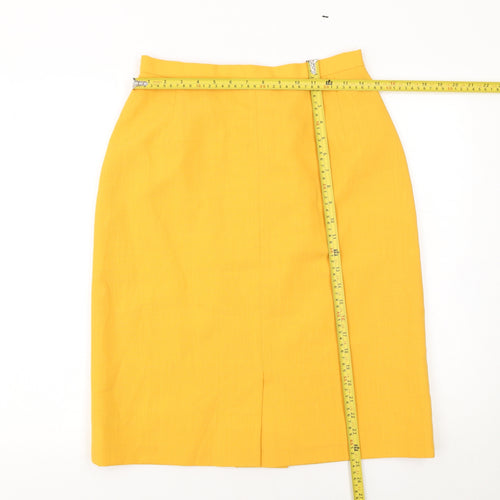 Jacques Vert Women's Yellow Size 14 Pencil Skirt Lined