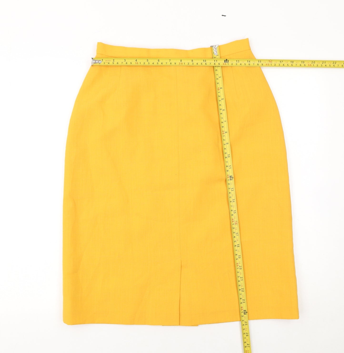 Jacques Vert Women's Yellow Size 14 Pencil Skirt Lined