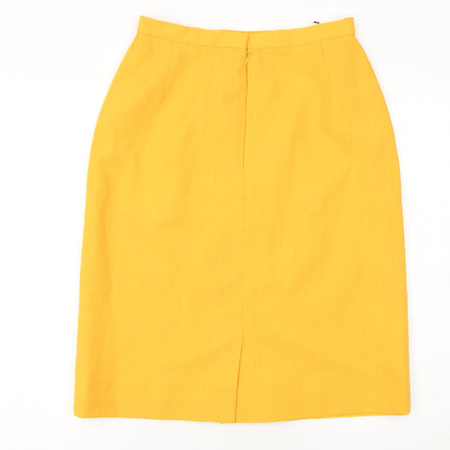 Jacques Vert Women's Yellow Size 14 Pencil Skirt Lined