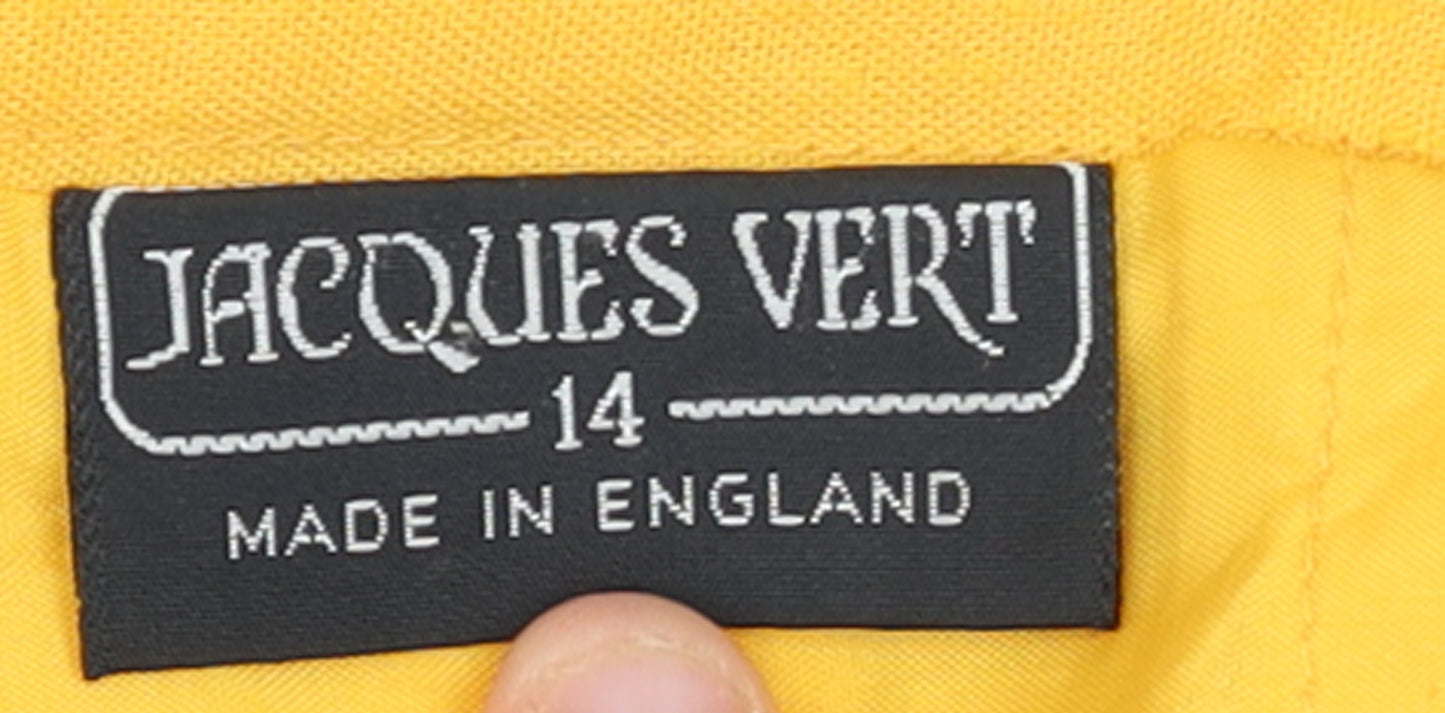 Jacques Vert Women's Yellow Size 14 Pencil Skirt Lined