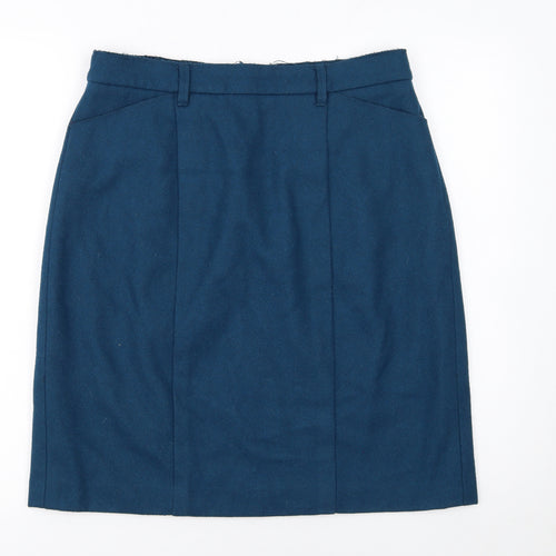 Tommy Hilfiger Women's Blue Wool Pencil Skirt Size 8
