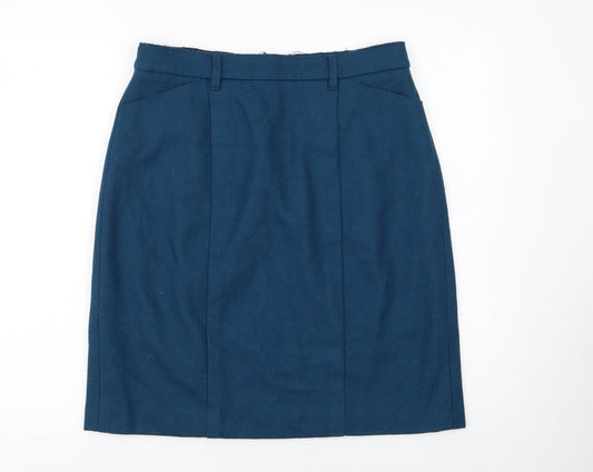 Tommy Hilfiger Women's Blue Wool Pencil Skirt Size 8