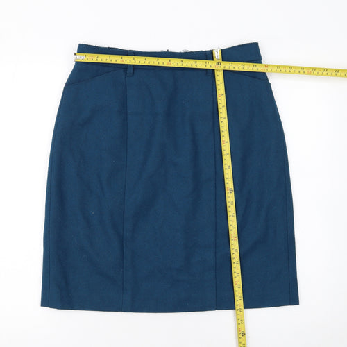 Tommy Hilfiger Women's Blue Wool Pencil Skirt Size 8