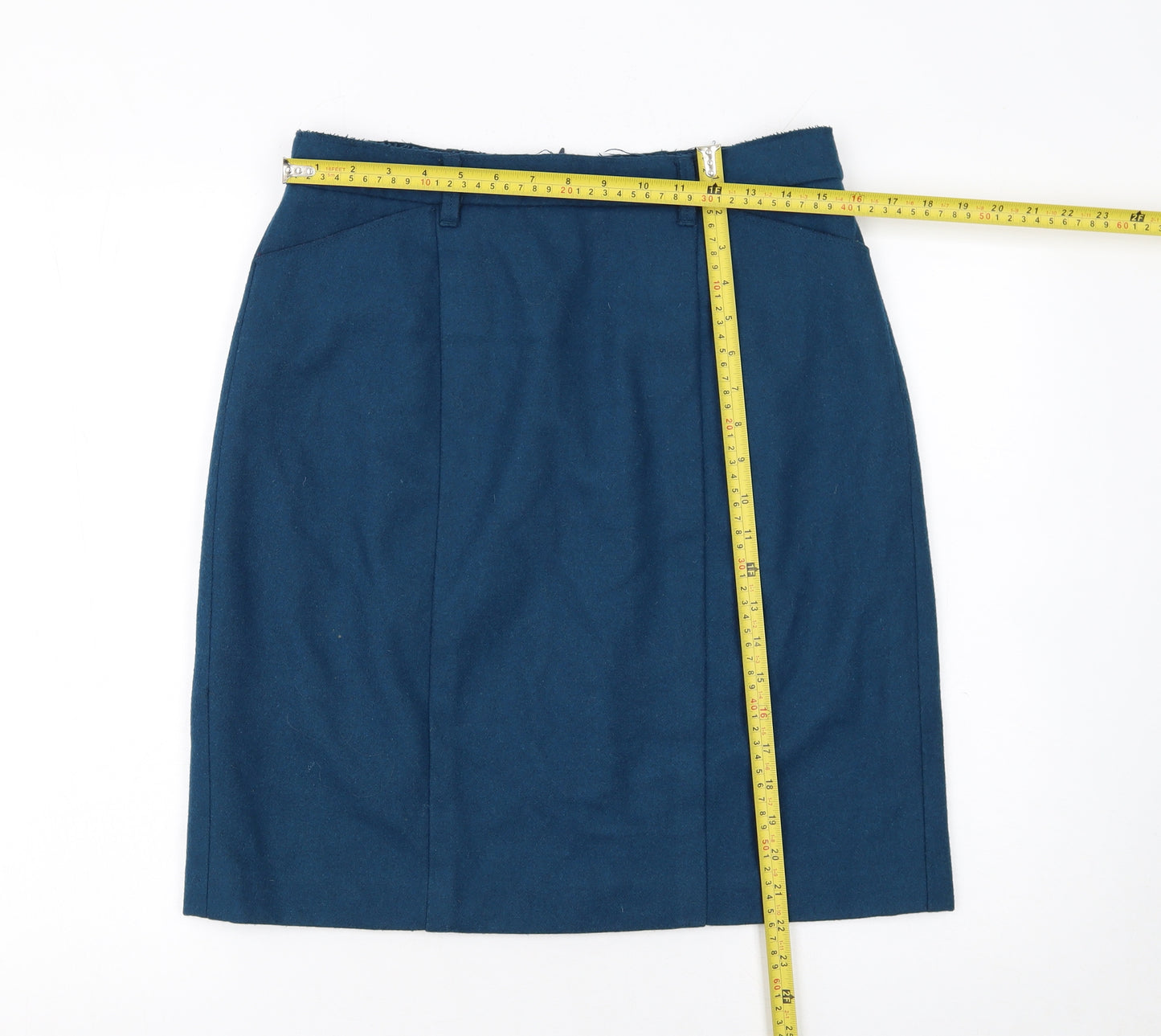 Tommy Hilfiger Women's Blue Wool Pencil Skirt Size 8