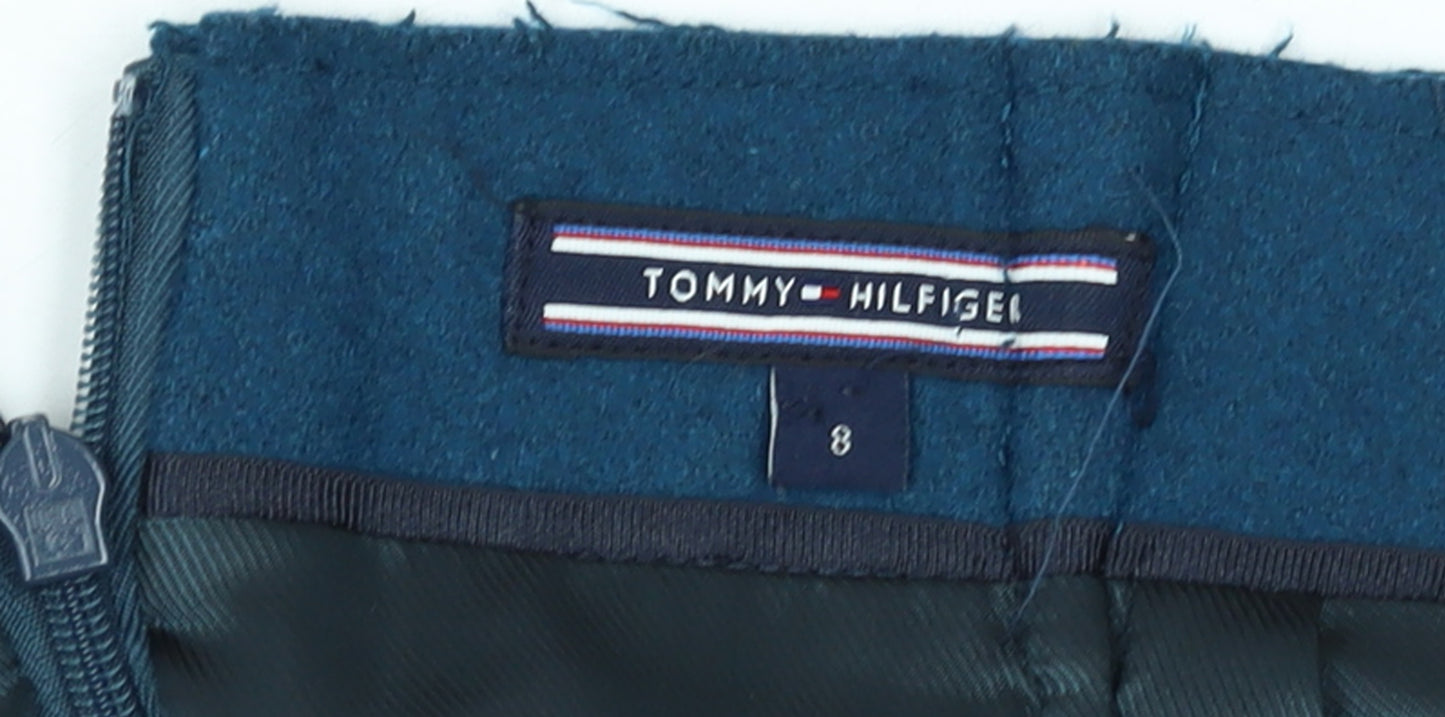 Tommy Hilfiger Women's Blue Wool Pencil Skirt Size 8
