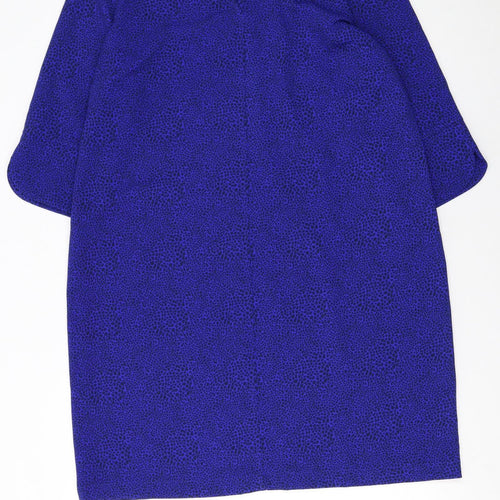 Marks and Spencer Women Blue Animal Print Shift Dress Size 16