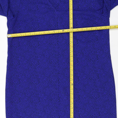 Marks and Spencer Women Blue Animal Print Shift Dress Size 16
