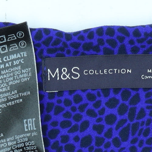 Marks and Spencer Women Blue Animal Print Shift Dress Size 16