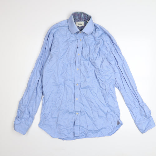 Ted Baker Men’s Blue Cotton Long Sleeve Button-Up Shirt Size 15.5