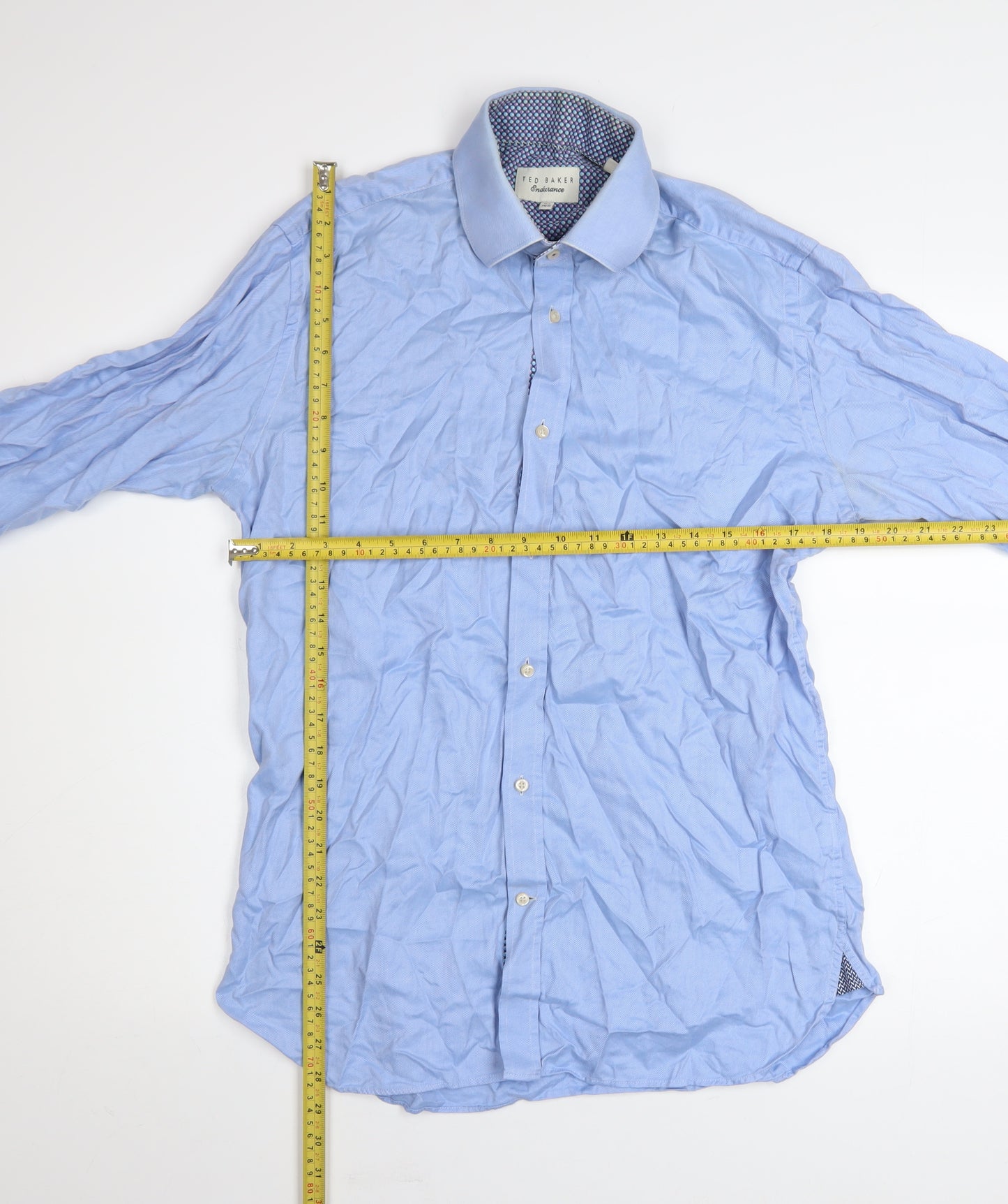 Ted Baker Men’s Blue Cotton Long Sleeve Button-Up Shirt Size 15.5