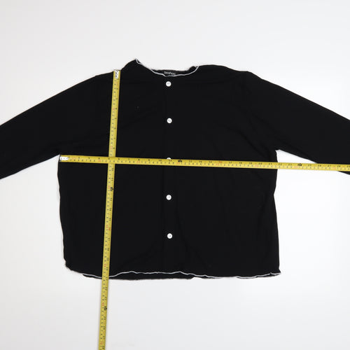 Boohoo Womens Black Long Sleeve Button-Up Plus Size 20 Top