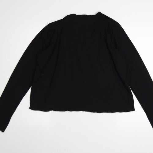 Boohoo Womens Black Long Sleeve Button-Up Plus Size 20 Top