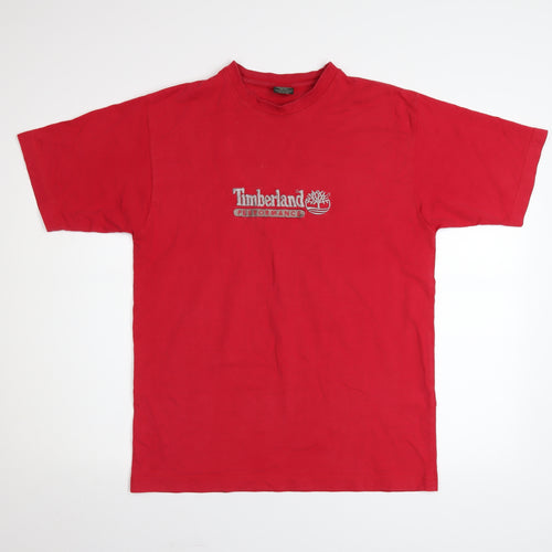 Timberland Men's Red Cotton Logo Polo Shirt Size S