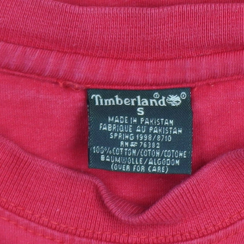 Timberland Men's Red Cotton Logo Polo Shirt Size S