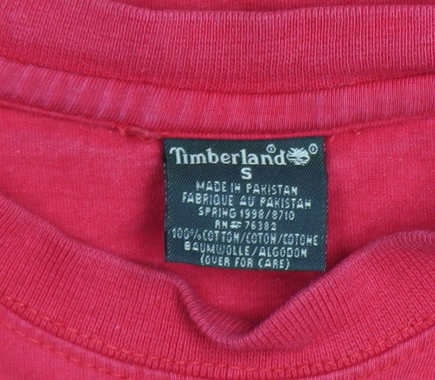 Timberland Men's Red Cotton Logo Polo Shirt Size S