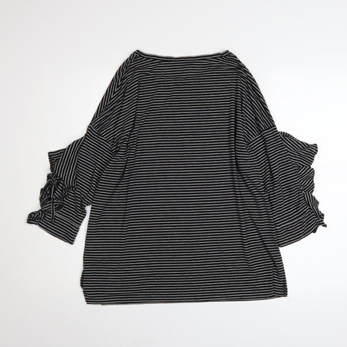 Next Women’s Black Striped Cold Shoulder Jersey Top Size 12