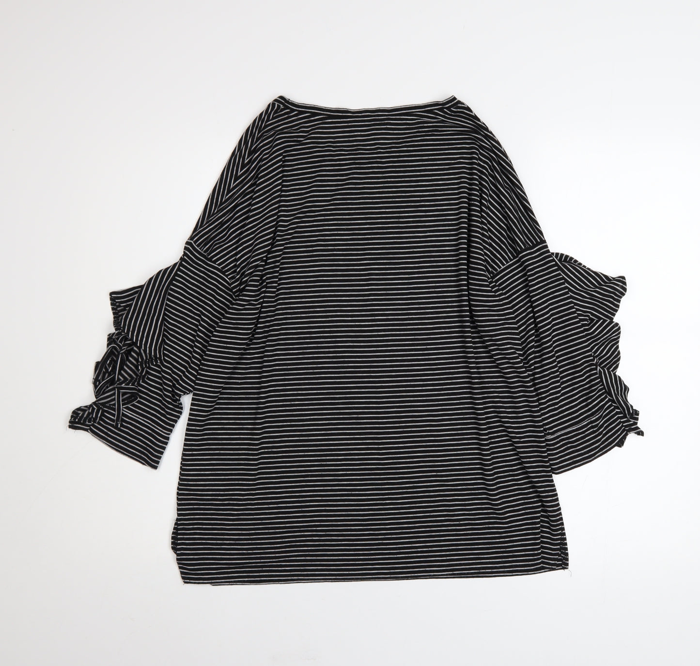 Next Women’s Black Striped Cold Shoulder Jersey Top Size 12