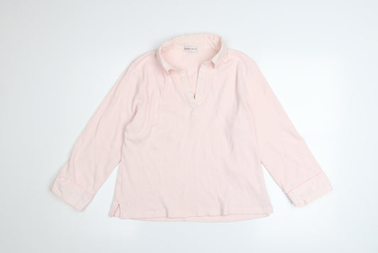 Bonmarché Women’s Pink Long Sleeve Cotton Tunic Blouse Size L