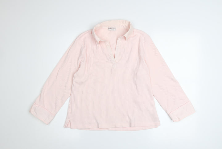 Bonmarché Women’s Pink Long Sleeve Cotton Tunic Blouse Size L