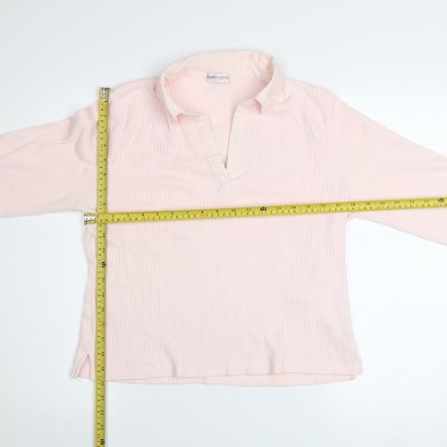 Bonmarché Women’s Pink Long Sleeve Cotton Tunic Blouse Size L