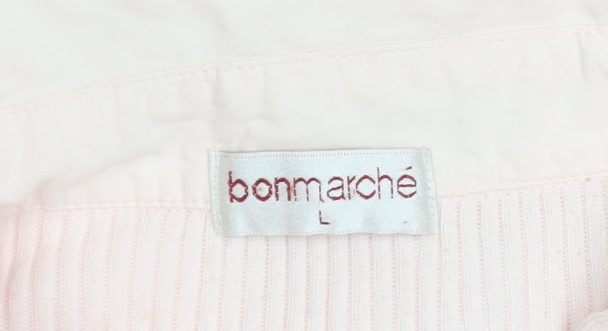 Bonmarché Women’s Pink Long Sleeve Cotton Tunic Blouse Size L