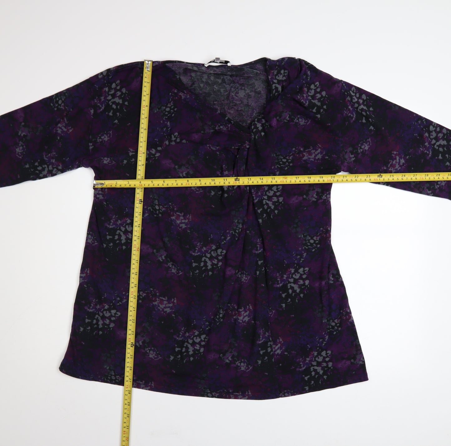 Anise Women Purple Floral Long Sleeve Tunic Blouse Size 22
