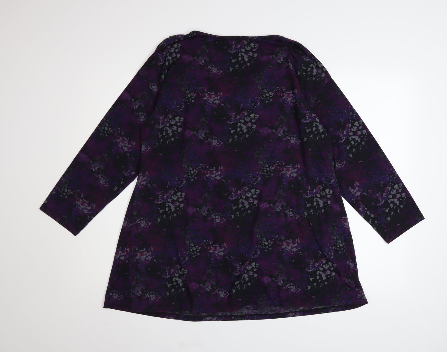 Anise Women Purple Floral Long Sleeve Tunic Blouse Size 22