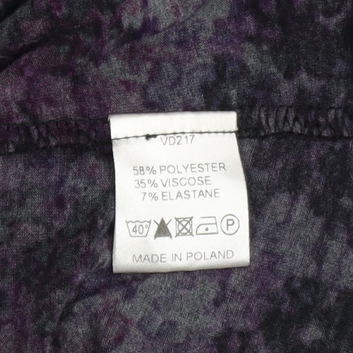 Anise Women Purple Floral Long Sleeve Tunic Blouse Size 22