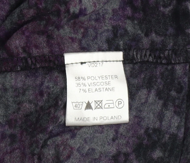 Anise Women Purple Floral Long Sleeve Tunic Blouse Size 22