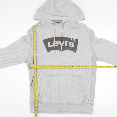 Levi's Men's Grey Pullover Hoodie S Classic Fit Logo Sweatshirt