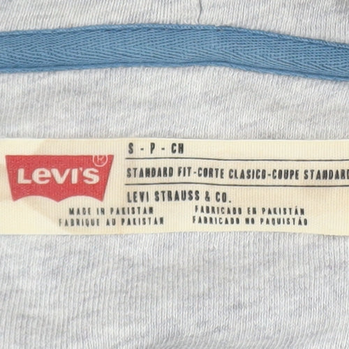 Levi's Men's Grey Pullover Hoodie S Classic Fit Logo Sweatshirt