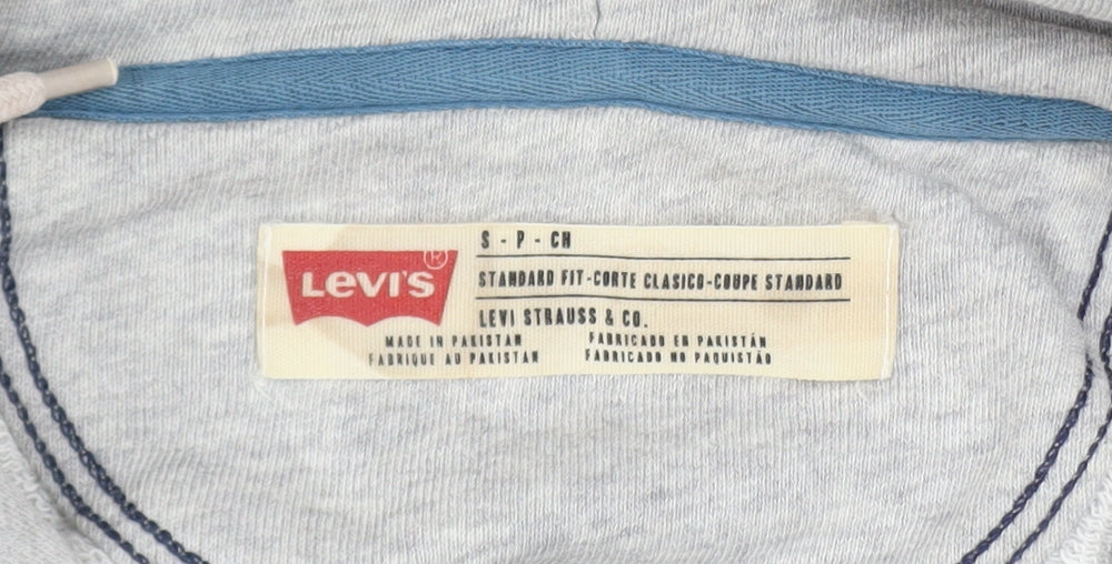 Levi's Men's Grey Pullover Hoodie S Classic Fit Logo Sweatshirt