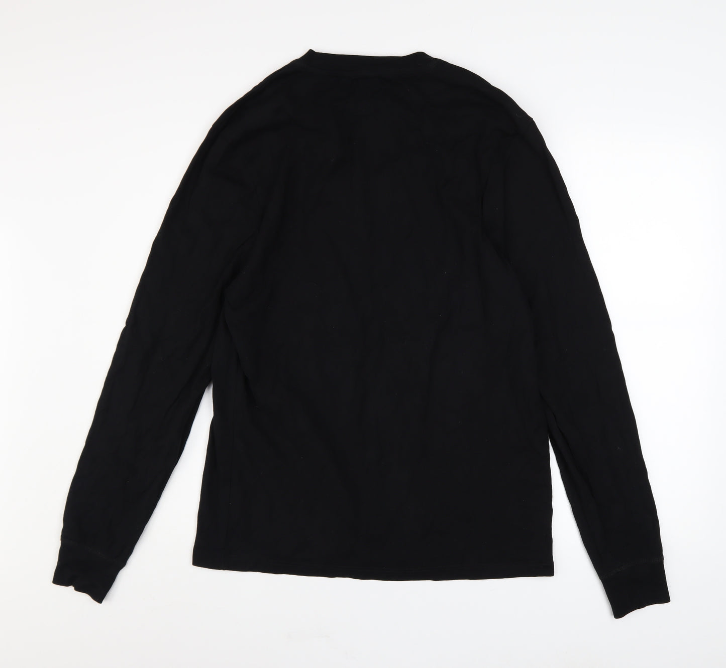 River Island Men's Black Long Sleeve Stockholm Graphic Cotton Top Size M