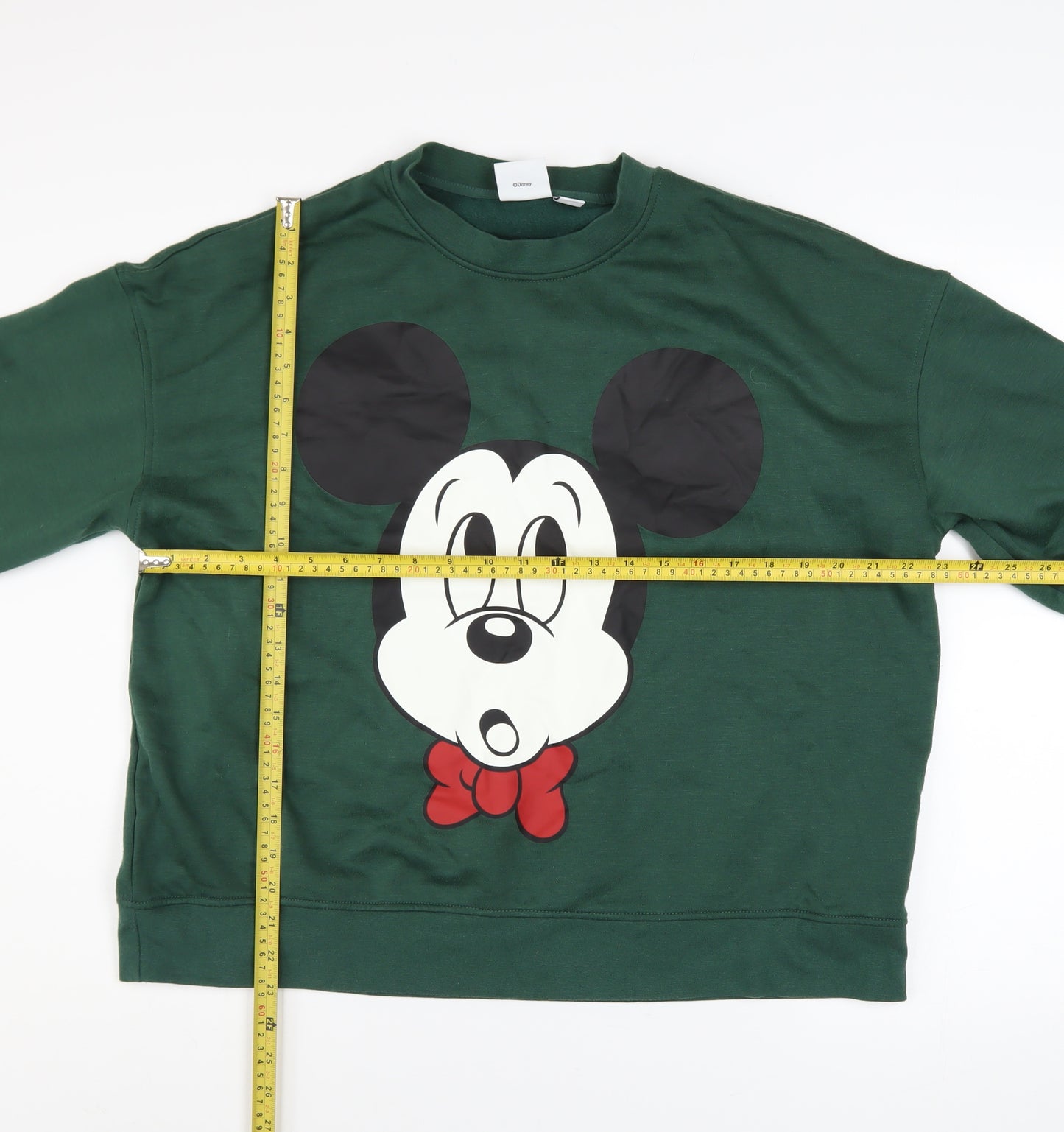 Disney Women Green Mickey Mouse Pullover Sweatshirt Size L 14/16