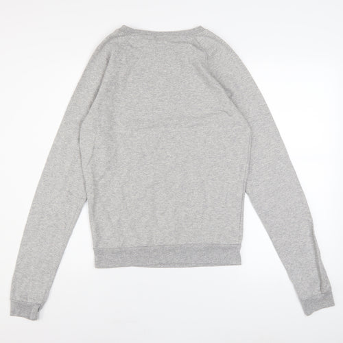 Topshop Tall Women's Grey Unicorn Print Cotton Blend Sweatshirt UK 10