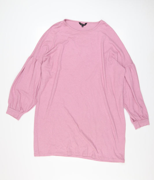 Peacocks Women Pink Long Sleeve Pullover Sweatshirt Size 14