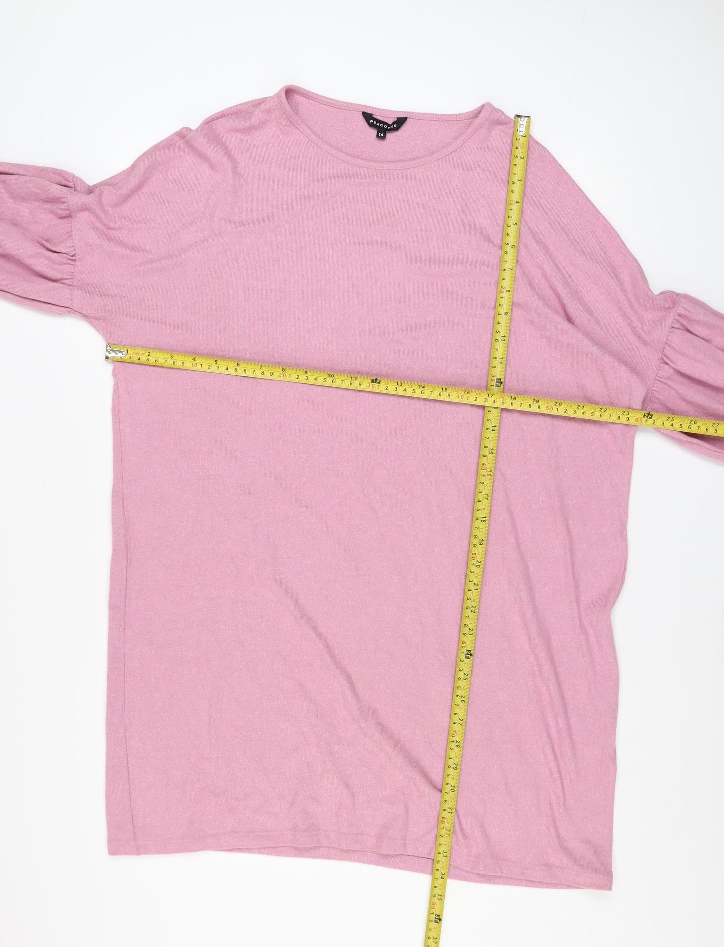 Peacocks Women Pink Long Sleeve Pullover Sweatshirt Size 14