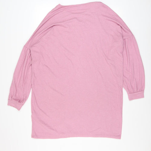 Peacocks Women Pink Long Sleeve Pullover Sweatshirt Size 14